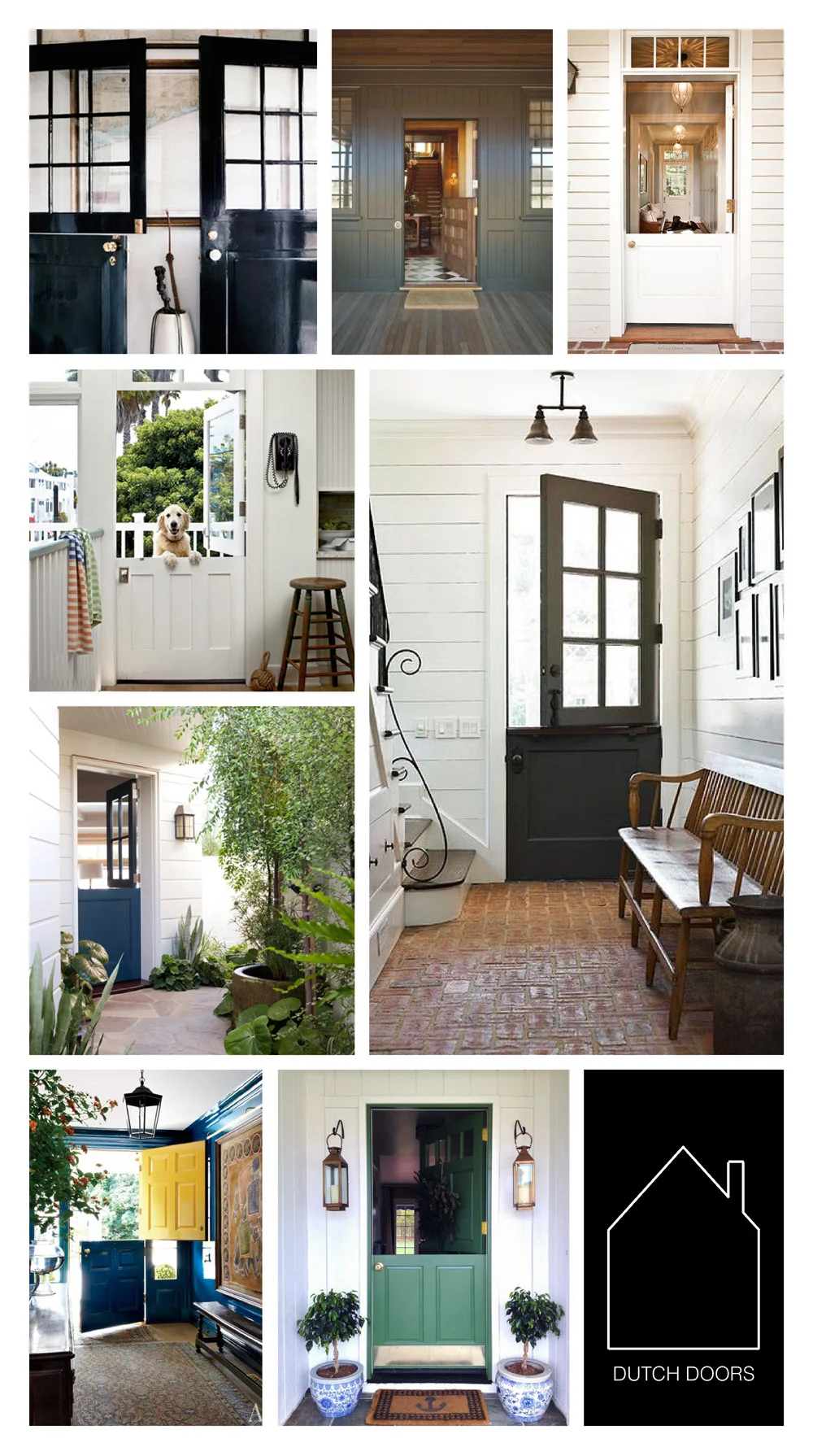 from top left - via THAT KIND of WOMAN - RAGLAND HILL - design by JONES PIERCE architects - COASTAL LIVING - source unknown - design by Peter Dunham via House Beautiful - design by Miles Redd via Architectural Digest - home of Grace Happens via Elements of Style
