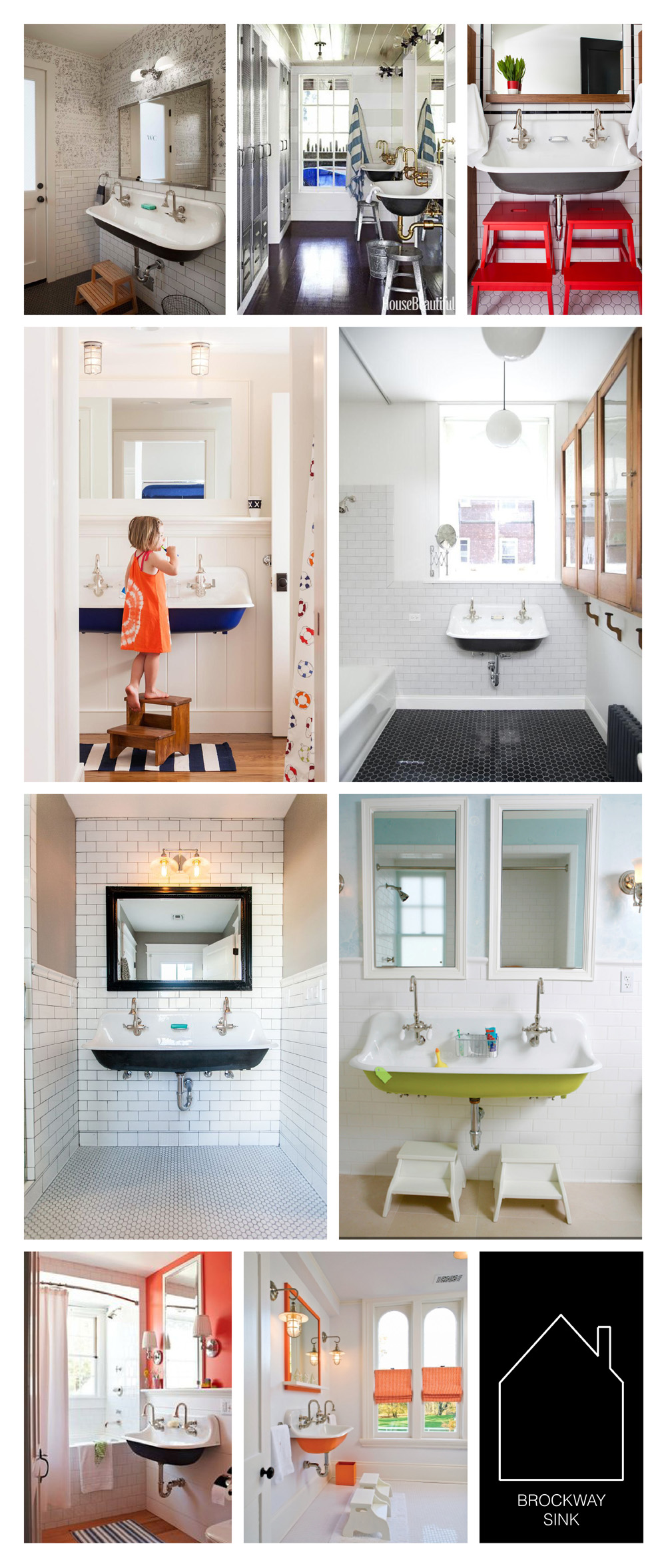 from top left - modern farmhouse by SDG Architects - california beach house via House Beautiful by design by Kim Dempster and Erin Martin - design by Terra Cotta Properties - Bourne home via The Boston Globe - Brooklyn remodel design by Elizabeth Roberts via REMODELISTA - source unknown - source unknown - Bedford home via The Zhush