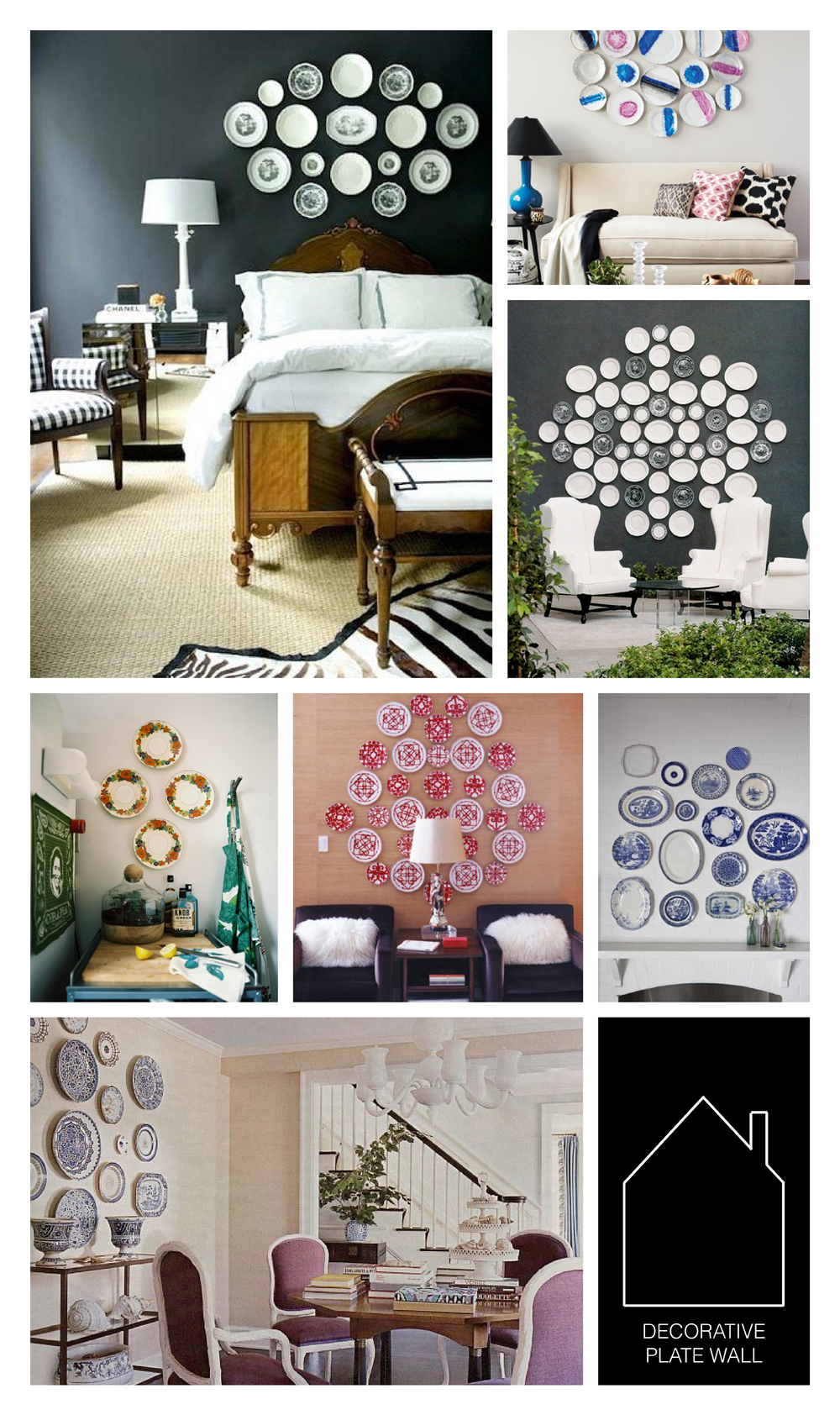 from top left - source unknown - via House & Home - The Viceroy Hotel in Santa Monica - home of Grace Bonney via Lonny - home of Laura Vinroot Poole via Domino - Black & Spiro design via REMODELISTA - via HomeDit