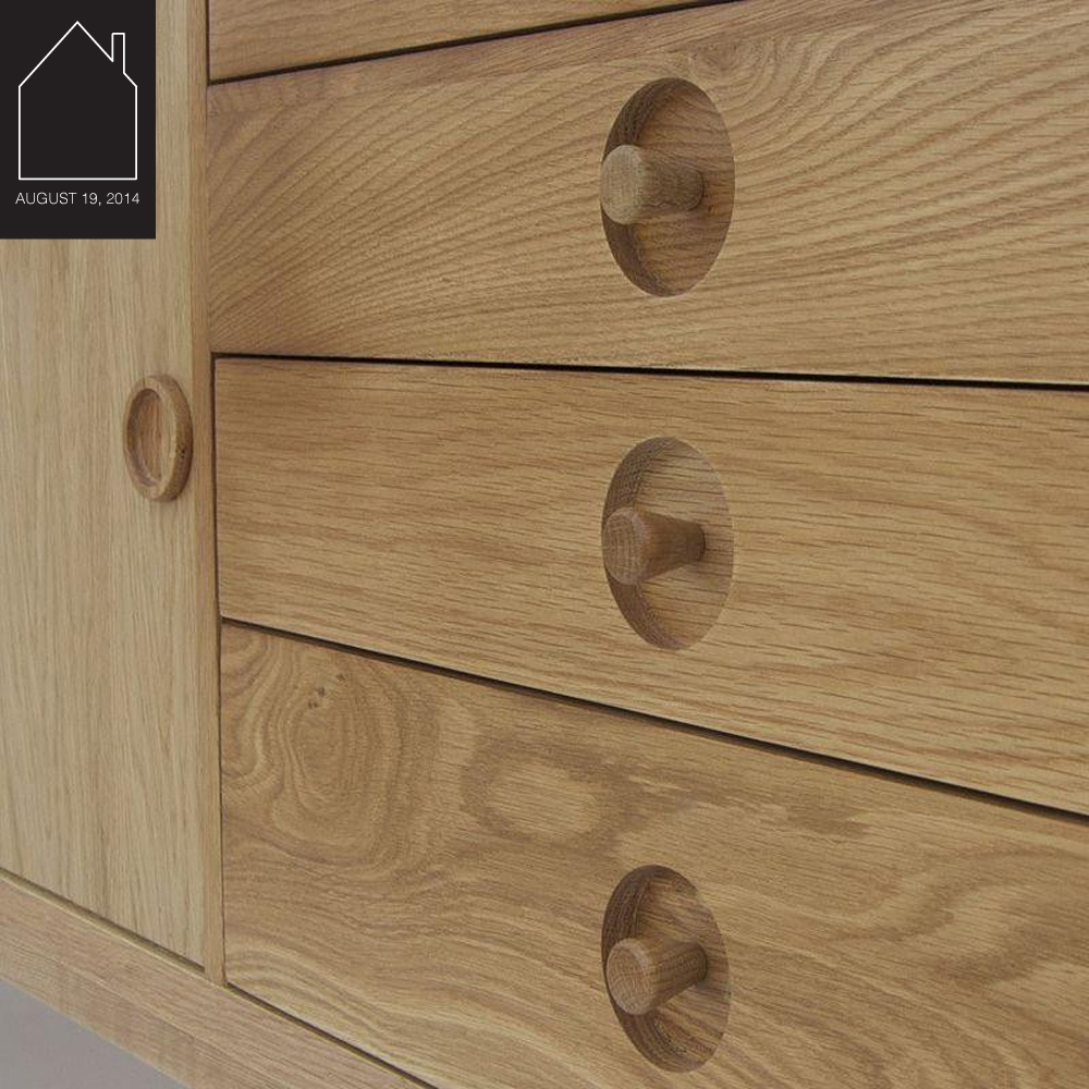 mid-century danish style oak media credenza via Chairish