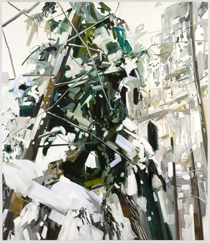 Claire Sherman - Snow and Trees - 2010 - 90" x 78" - Oil on Canvas