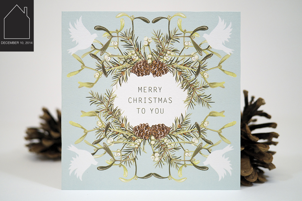 Mistletoe & Pine Christmas Card by Charlotte Day