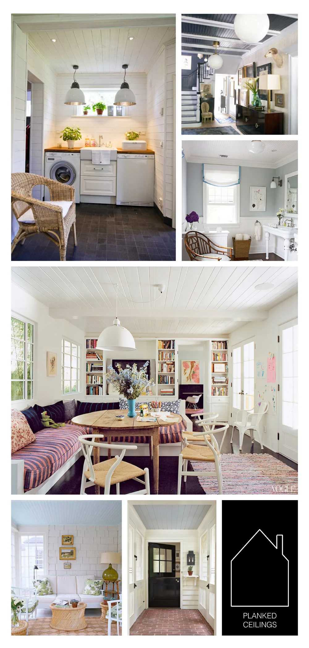 from top left - via Pellmell Creations - via Elle Decor - home of Patricia Fischer via HomeDit - home of Amanda Peet via Vogue - via House Beautiful - source unknown