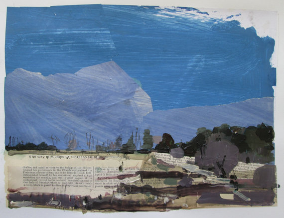 Kestral Place, May 1 - original landscape collage painting on paper - Harry Stooshinoff