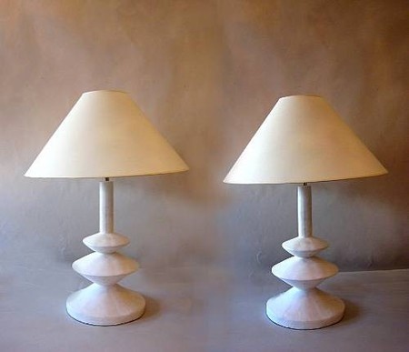 plaster lamps by Jacques Grange for Yves Saint Laurent via 1st Dibs