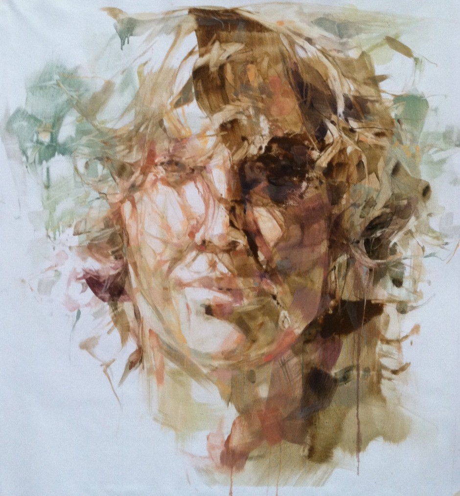 Emily Leonard - Natalie In Her Front Yard - 36" x 34" - oil on canvas - 2014 