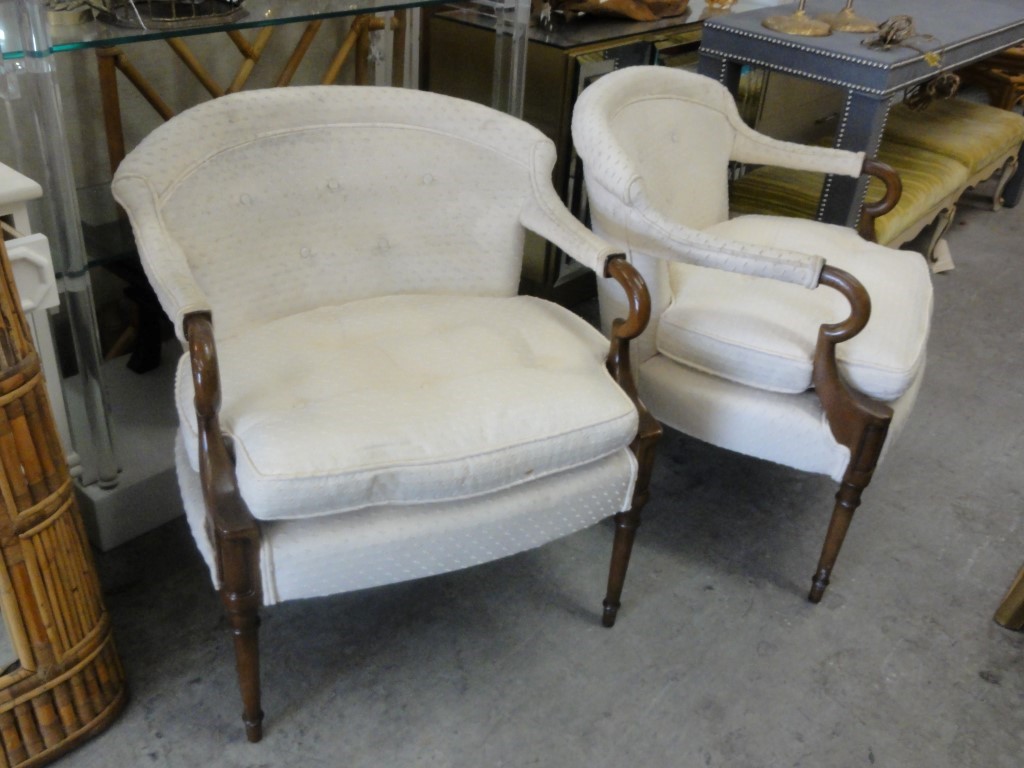 Hollywood Regency Lounge Chairs via Palm Beach Regency