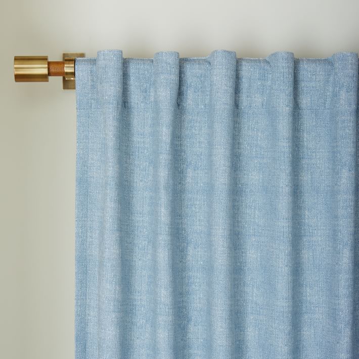 Cotton Canvas Chambray Print Curtain via West Elm
