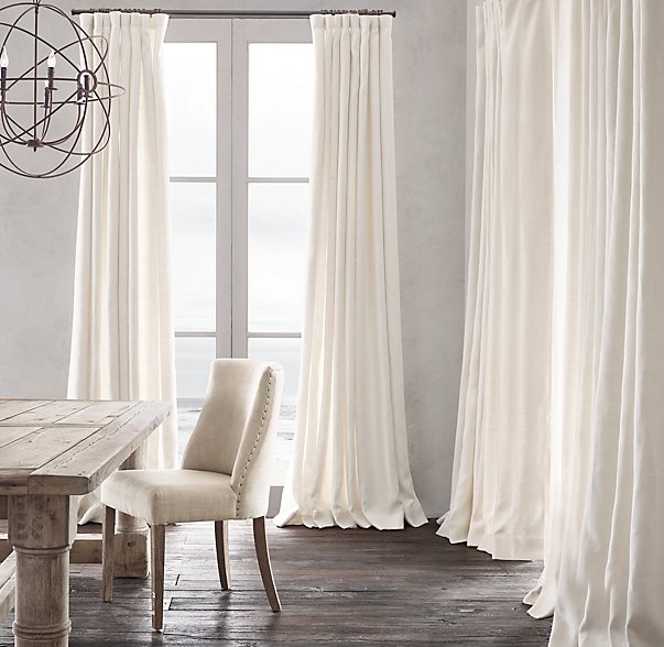Belgian Heavyweight Textured Linen Curtains via Restoration Hardware