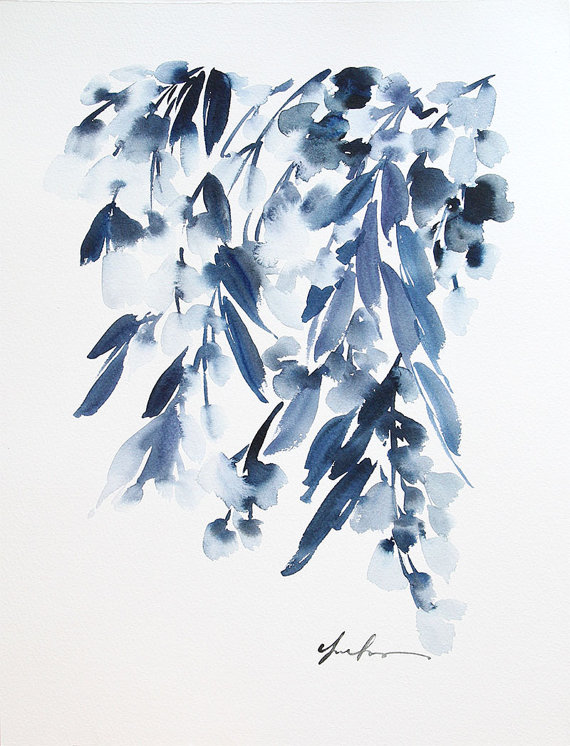 Yao Cheng - Wisteria in Indigo II