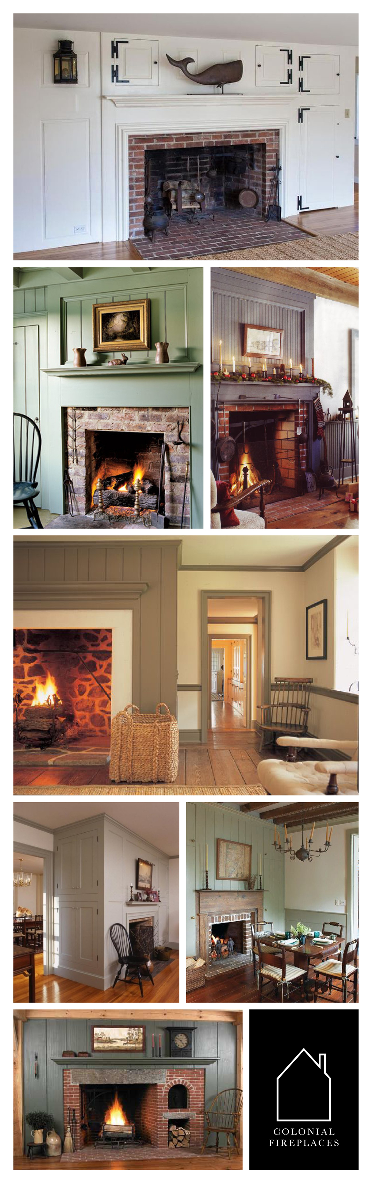 from top - Nantucket house via Trisha Troutz - via Country Living - via Dress Design Decor - source unknown - design by Frank Shirley Architects via Houzz - via House & Home - via Busyboo