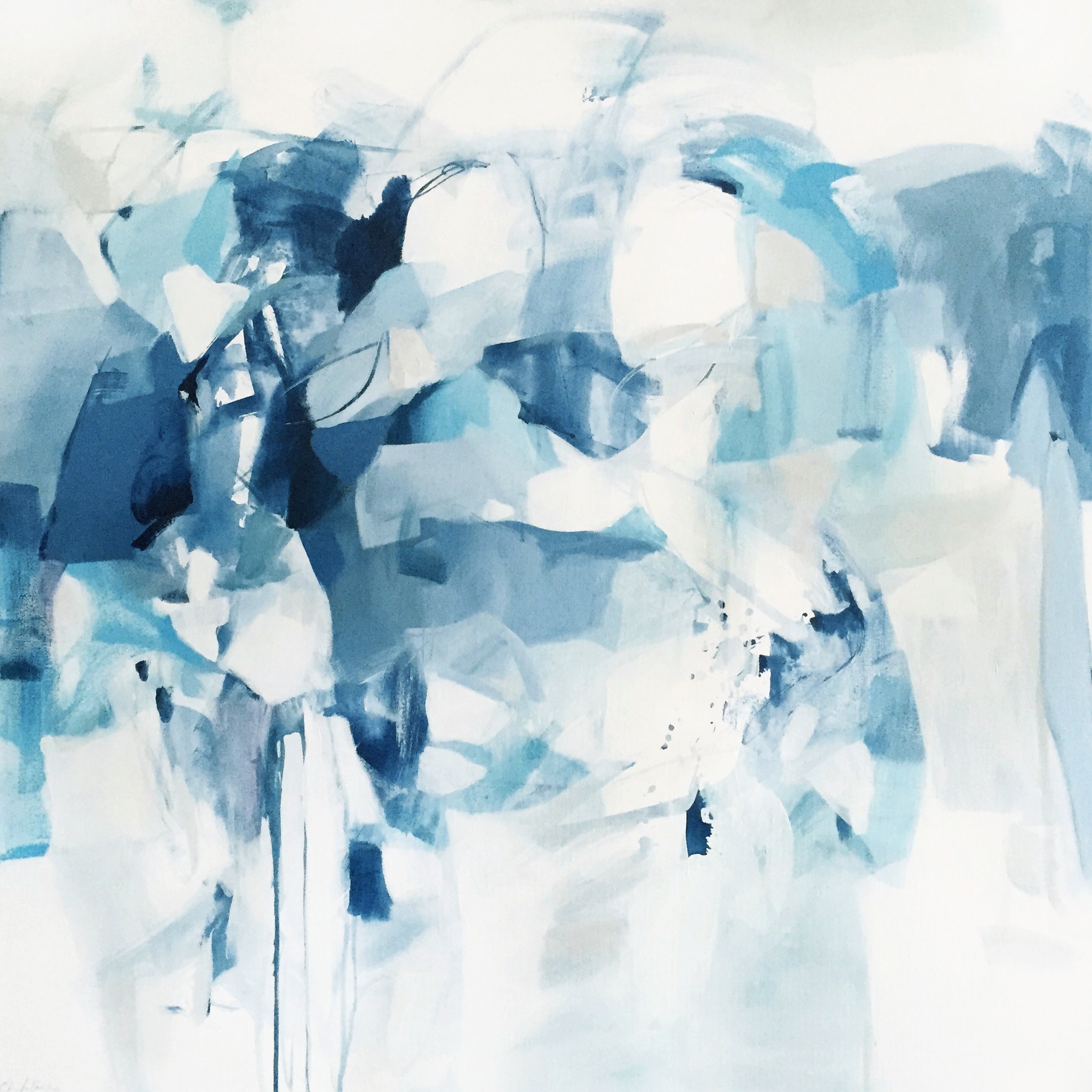 Christina Baker - Hudson River - Acrylic and Pastel - 36" x 36" - 2016