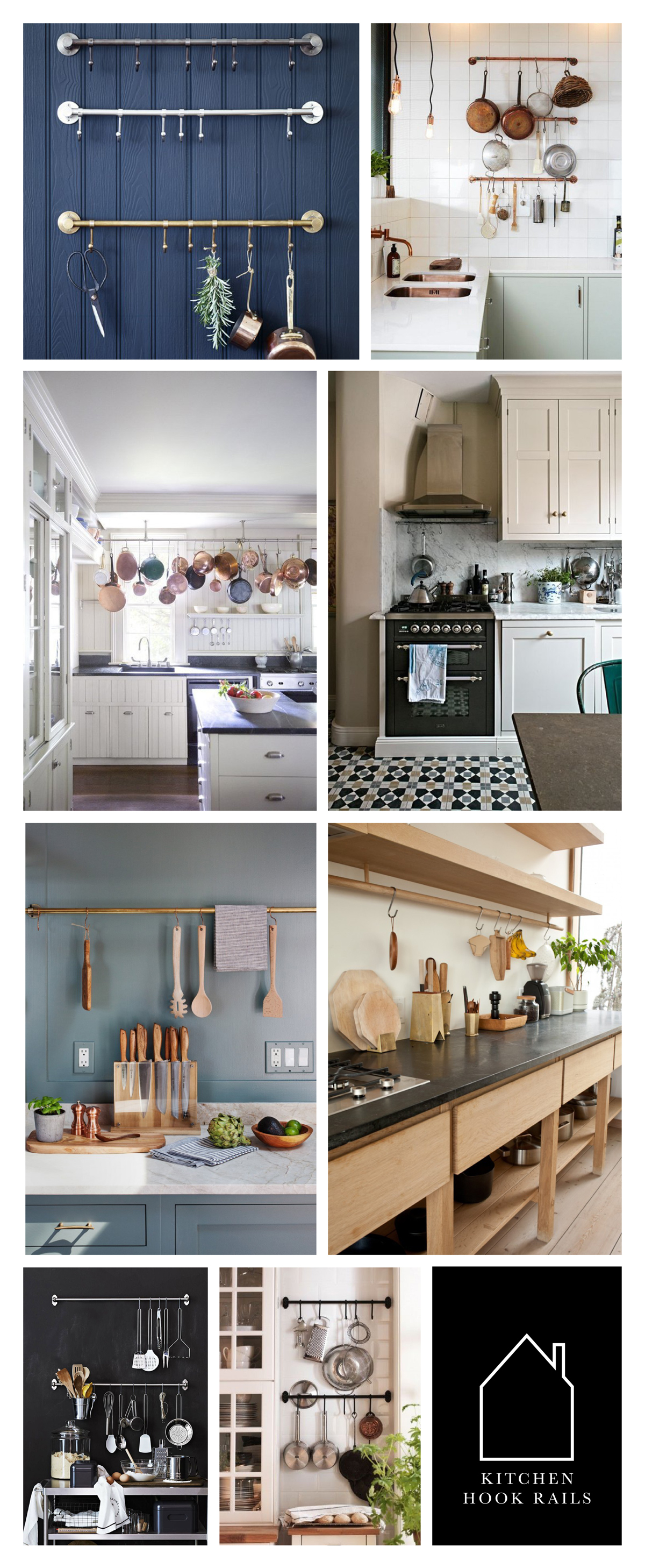 from top left - Bitra Hook Rail by Rowen & Wren - via Apartment Therapy - via Apartment Therapy - via Apartment Therapy - design by Jersey Ice Cream Co. via REMODELISTA - design by Studio Junction via REMODELISTA - via SF Girl by Bay - source unknown | THE PLACE HOME