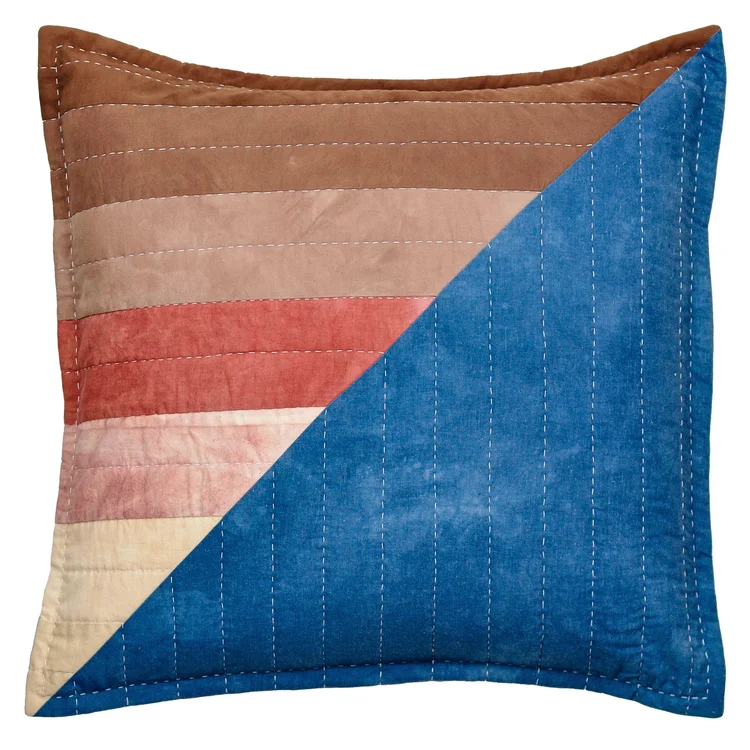 indigo, madder & catechu quilted pillow by EB Quilts | THE PLACE HOME