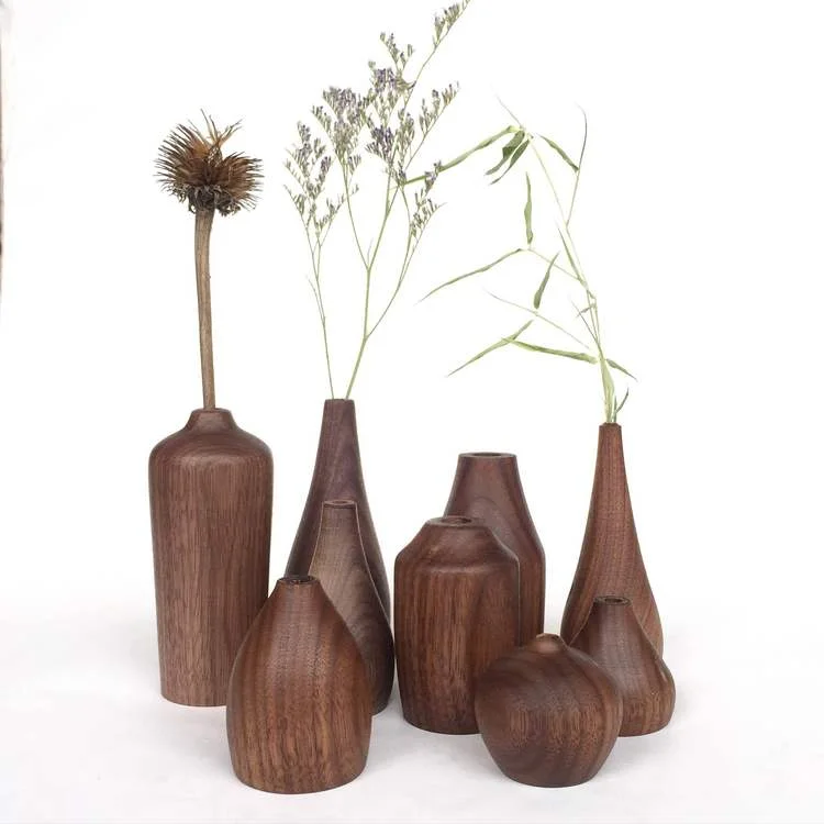 assorted six small walnut vases by Colin Garrity | THE PLACE HOME