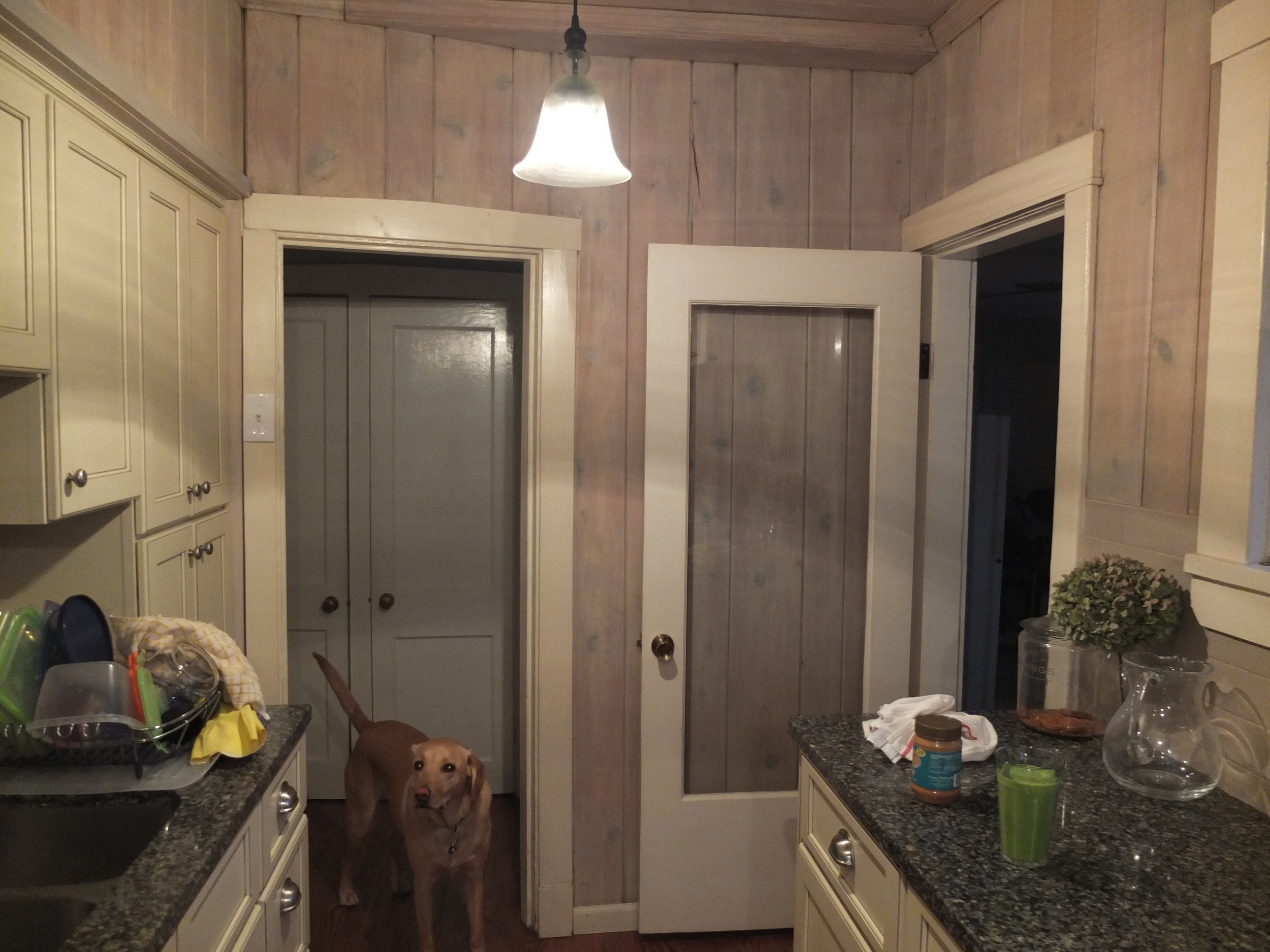 kitchen looking into back hallway - door into mud room