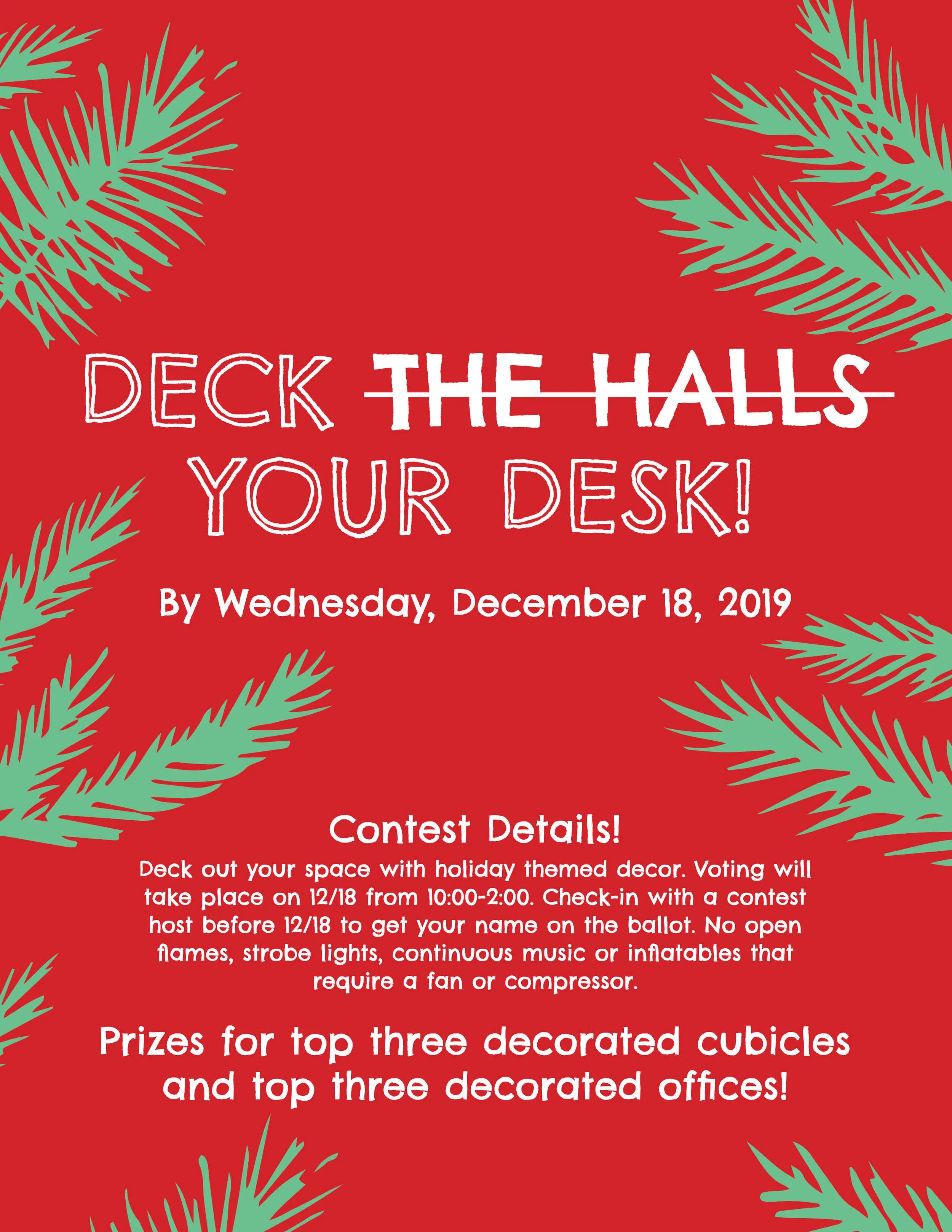 Christmas Cubicle Decorating Contest Flyer Shelly Lighting