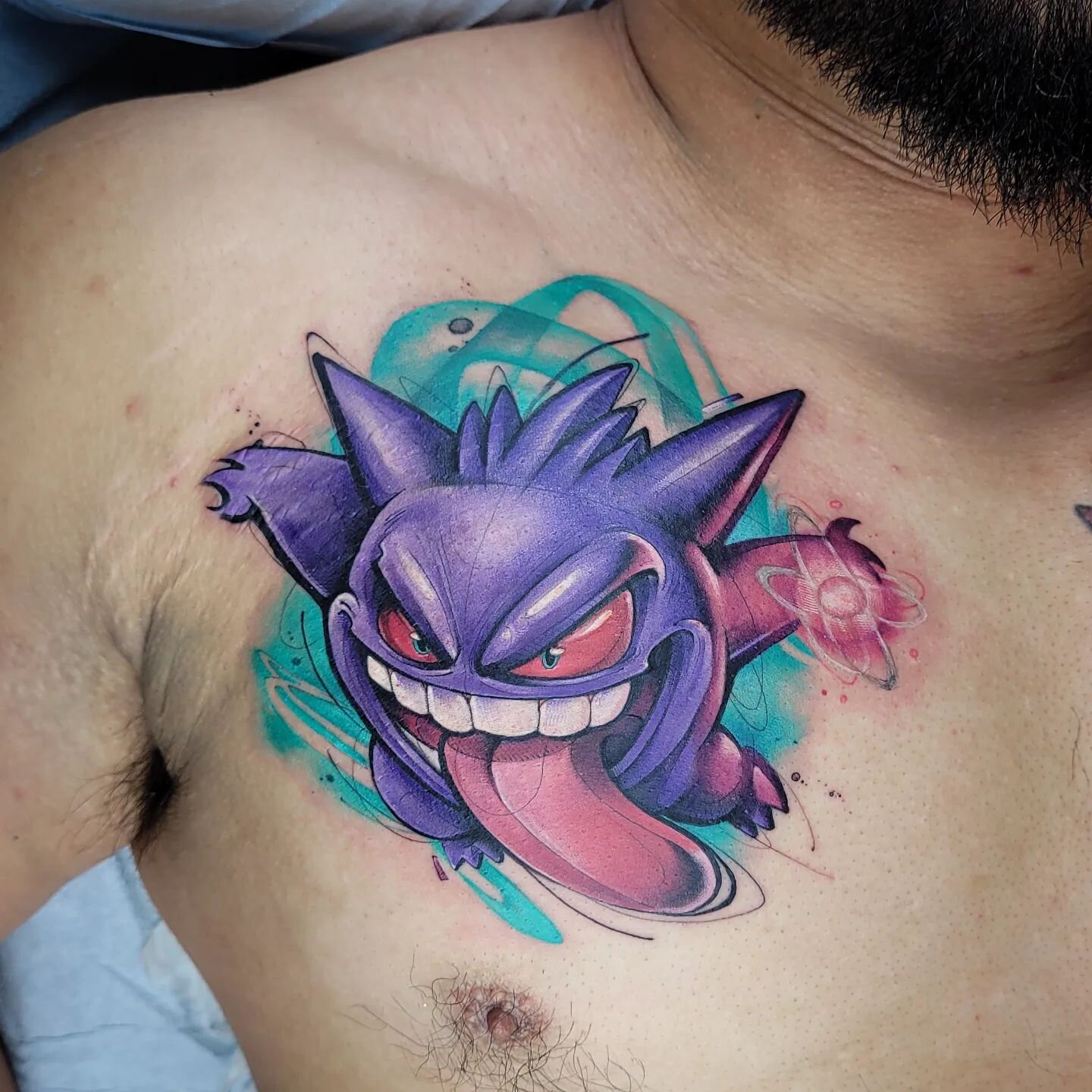 Gengar!!! Got to tattoo this super fun poketat recently.
.
.
#tattoo #tattoos #tatuajes #pokemon #pokemontattoo #love #instagood #animemasterink #anime #videogametattoo