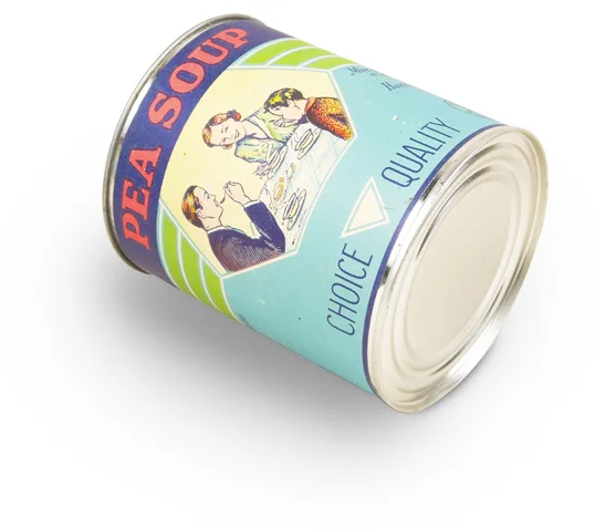 A fresh can of choice quality pea soup might be coming straight for your noggin.