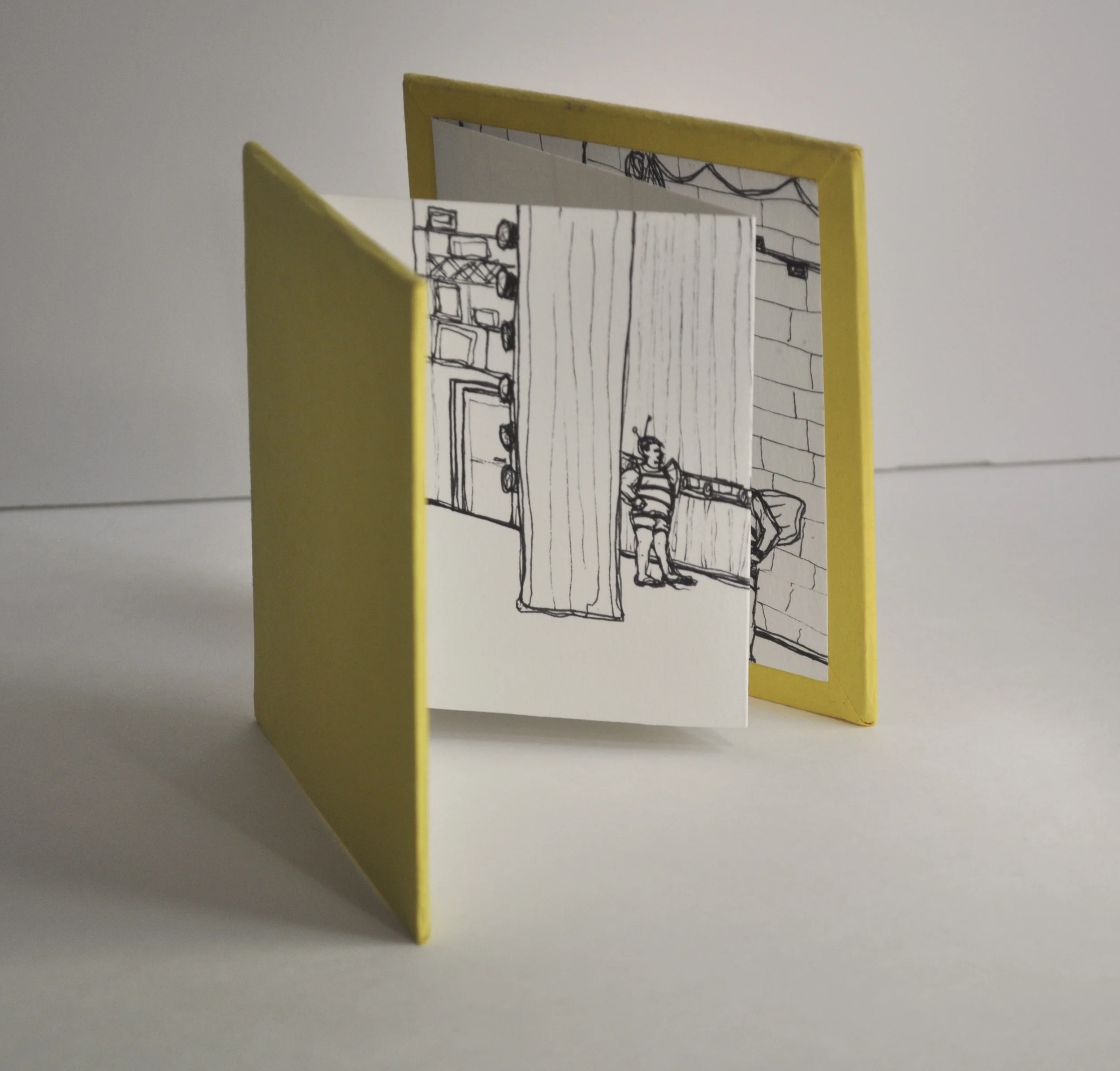   Bees Be Busy,&nbsp;  2013,&nbsp;  Artist book with ink drawing,&nbsp;  4.5in. x 15.5in.     