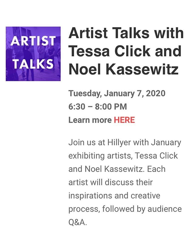 Join @noelkassewitzart and I Tuesday/tomorrow for our artist talks @iaahillyer! 6:30pm-8pm. They will be pretty informal and conversational, so bring your questions! Also, thanks @brightestyoungthings for the shout-out 👍 #dcartsandculture