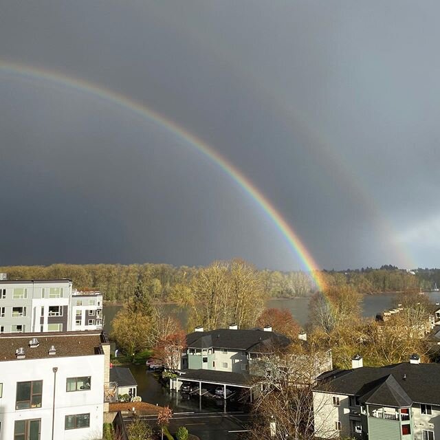 Recent rainbows and moody skies #latergram 🌿🌱🌈🌦