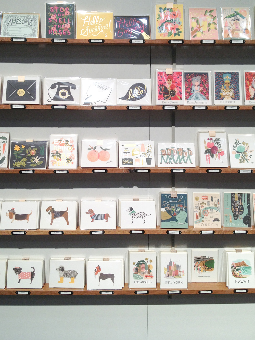 Just one of the many walls full of cards in the Rifle Paper Co. booth.