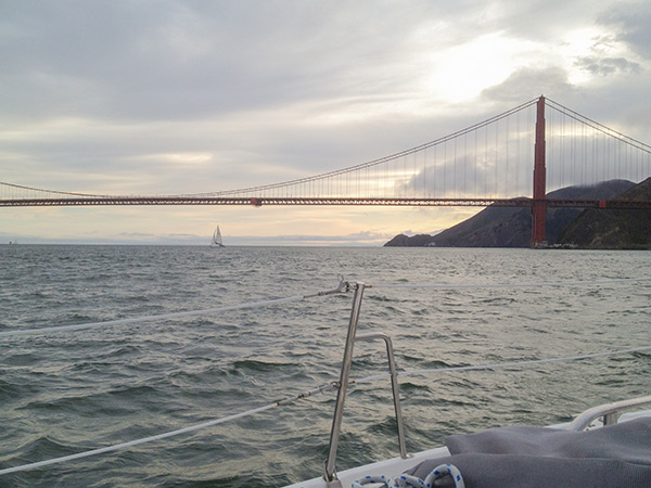 Sunset sail with Captain John Yelda under the Golden Gate Bridge