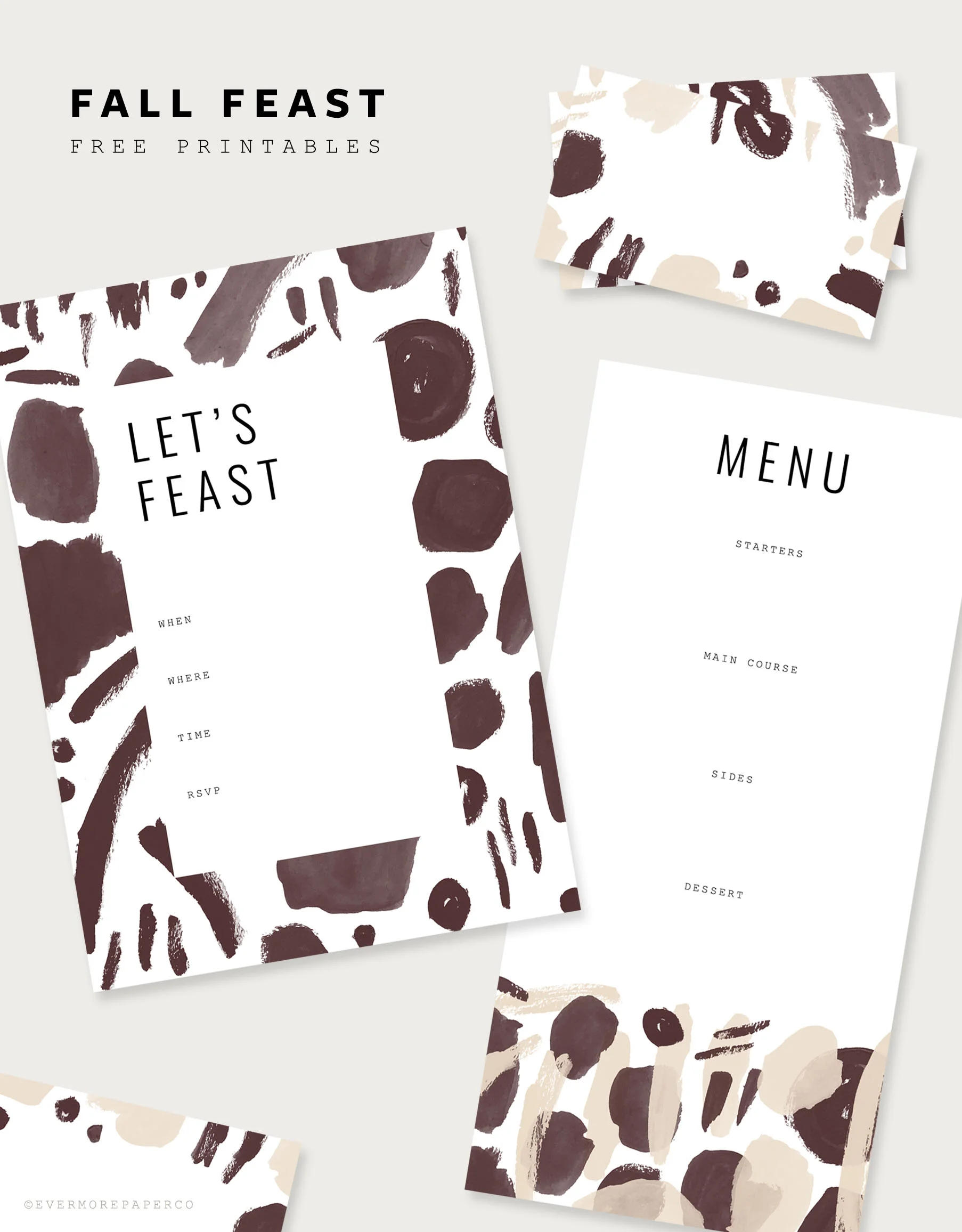 Let S Feast Dinner Party Printables Evermore Paper Co