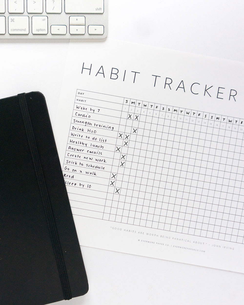 Free Printable Habit Tracker Evermore Paper Co.