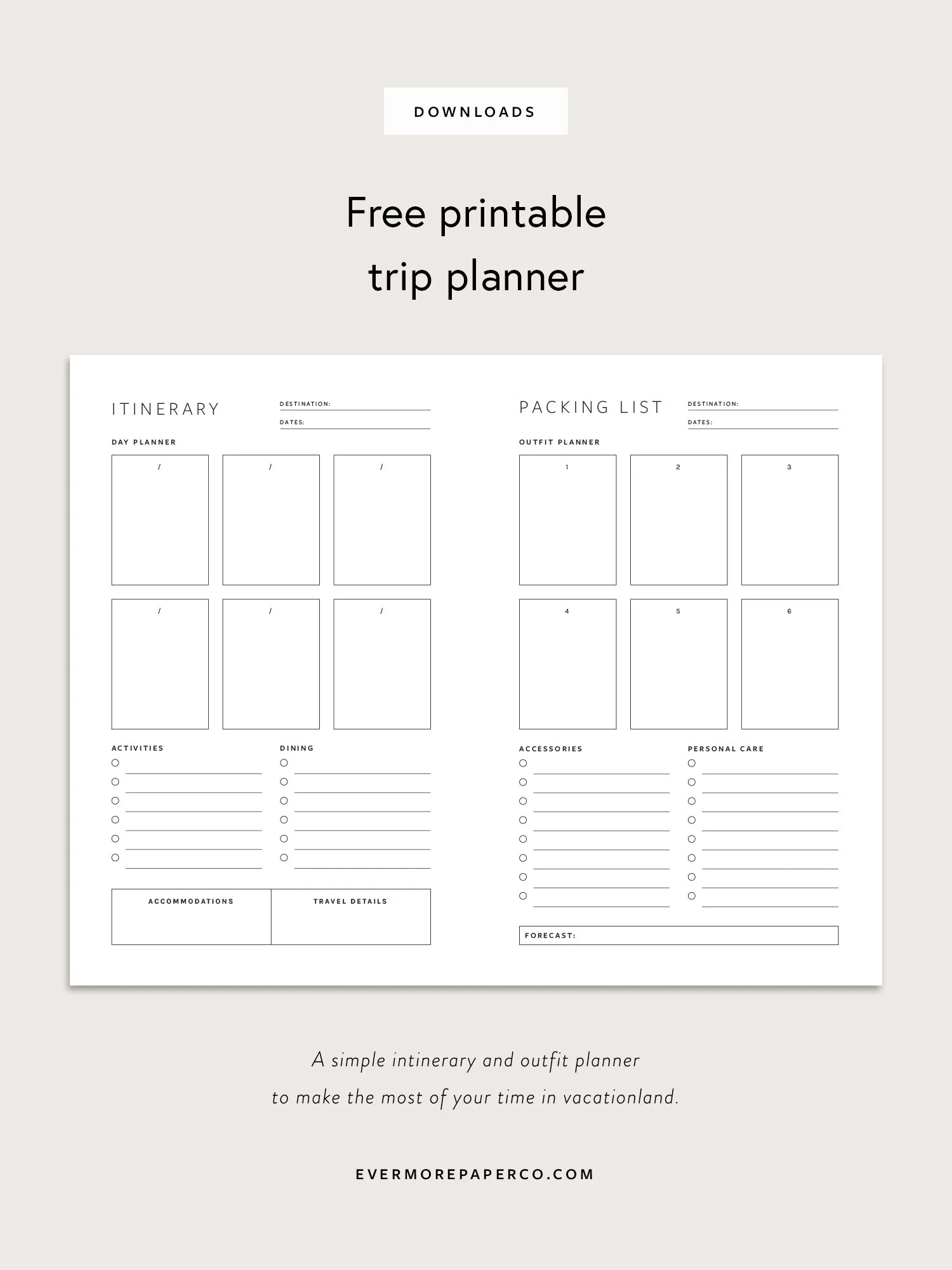Printable Trip Planner Printable Word Searches