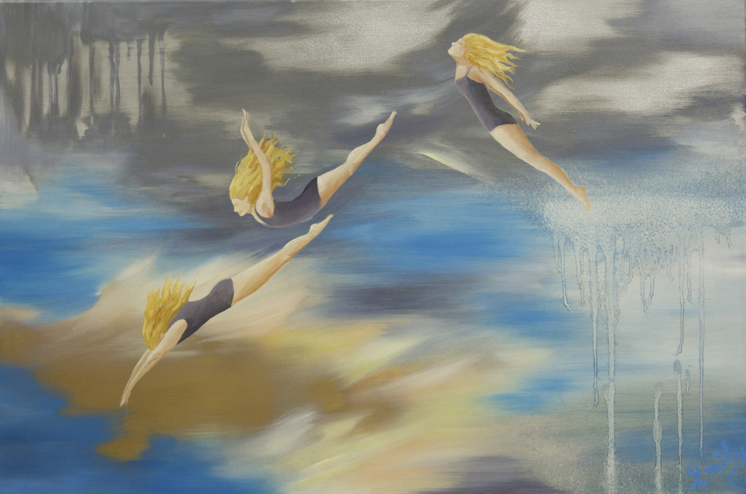 'Eastern Dive', oil on canvas