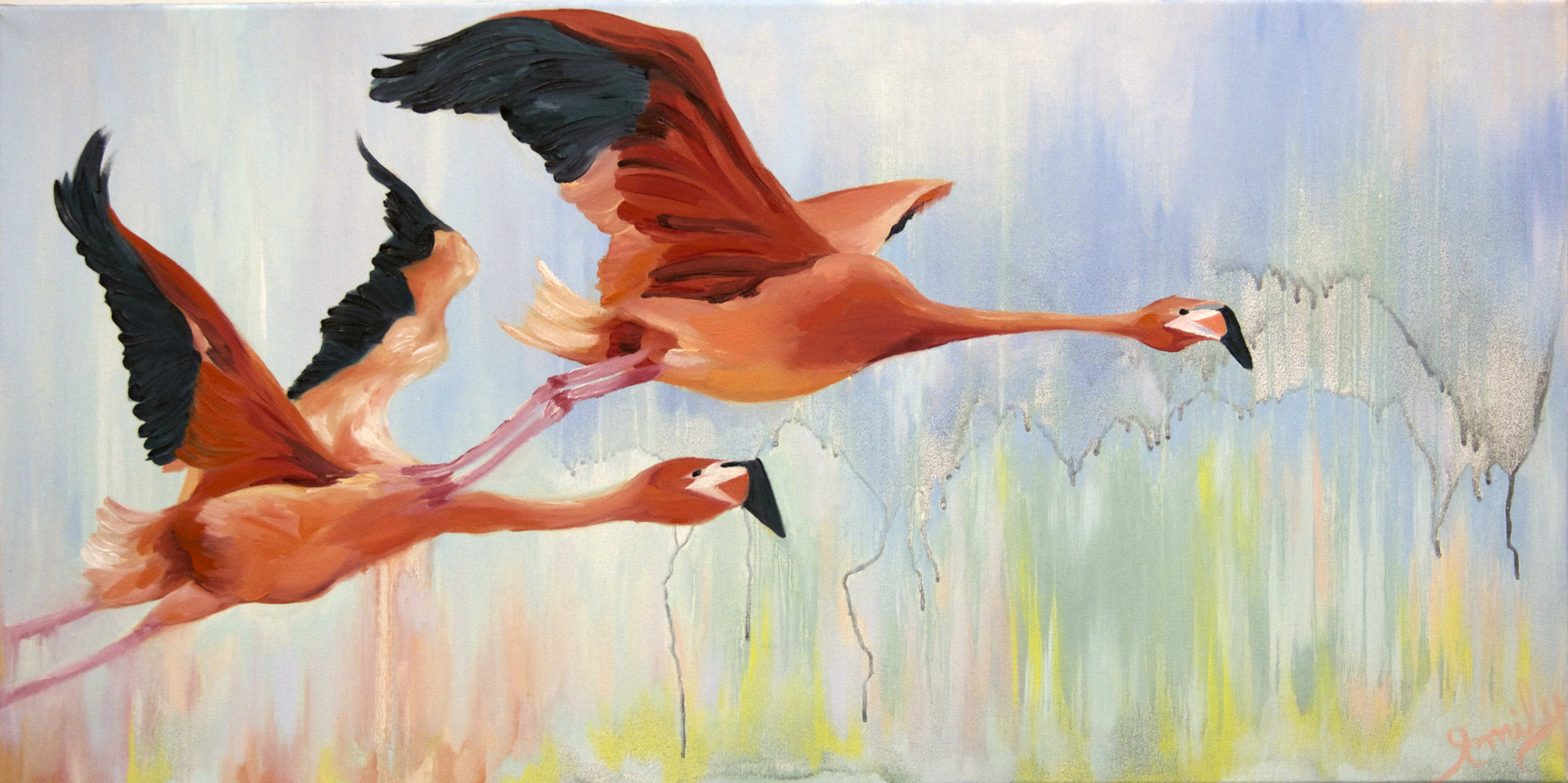 'Flight South', oil on canvas