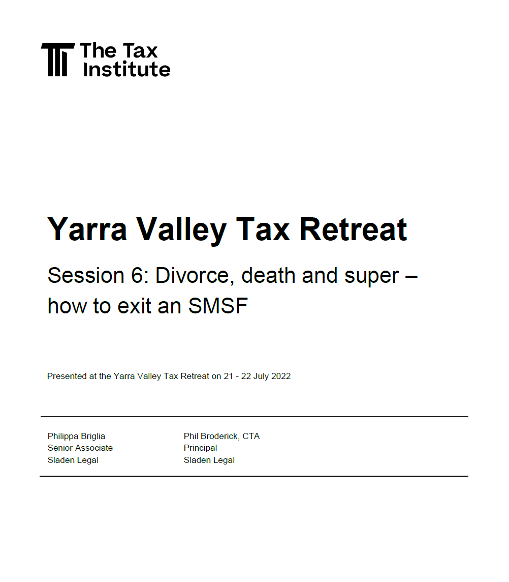 Divorce, death and super – how to exit an SMSF