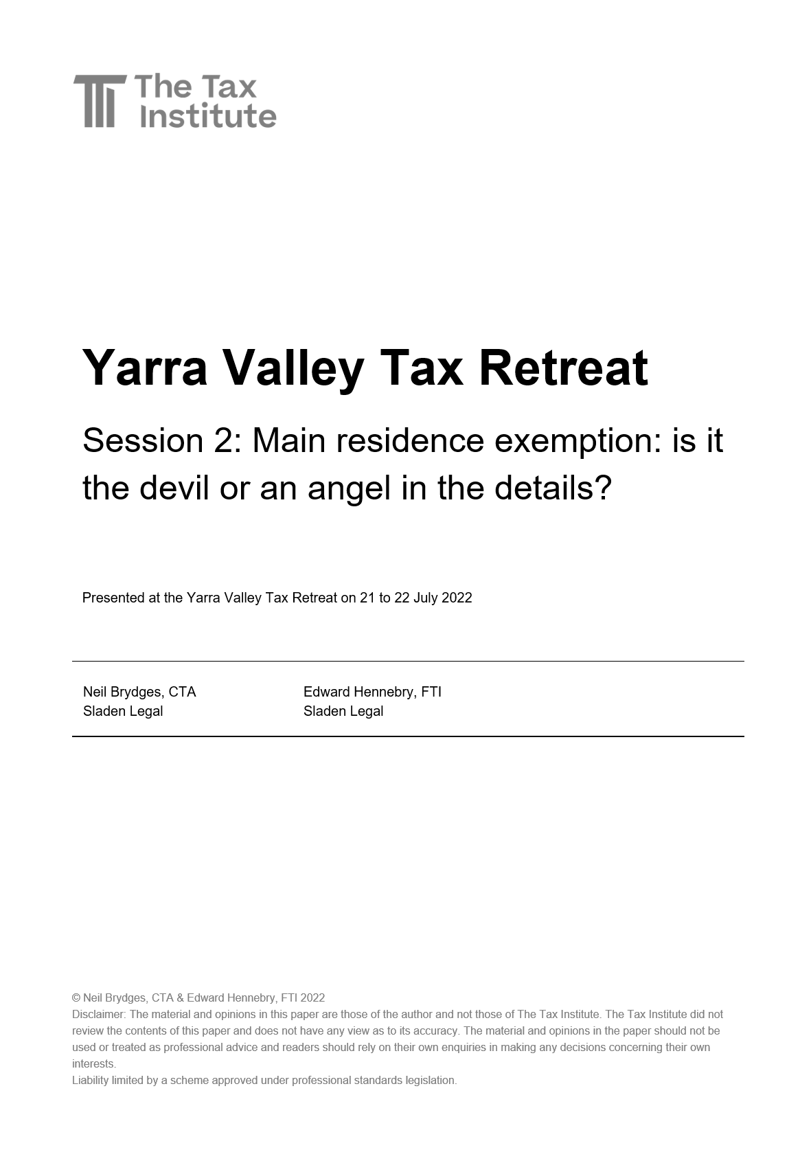 Main Residence Exemption: Is It The Devil Or An Angel In The Details?