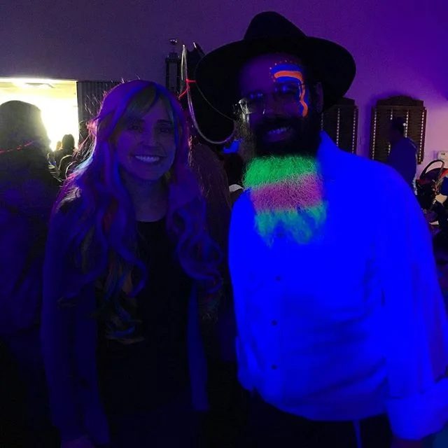 It's glowing down for real at Chabad