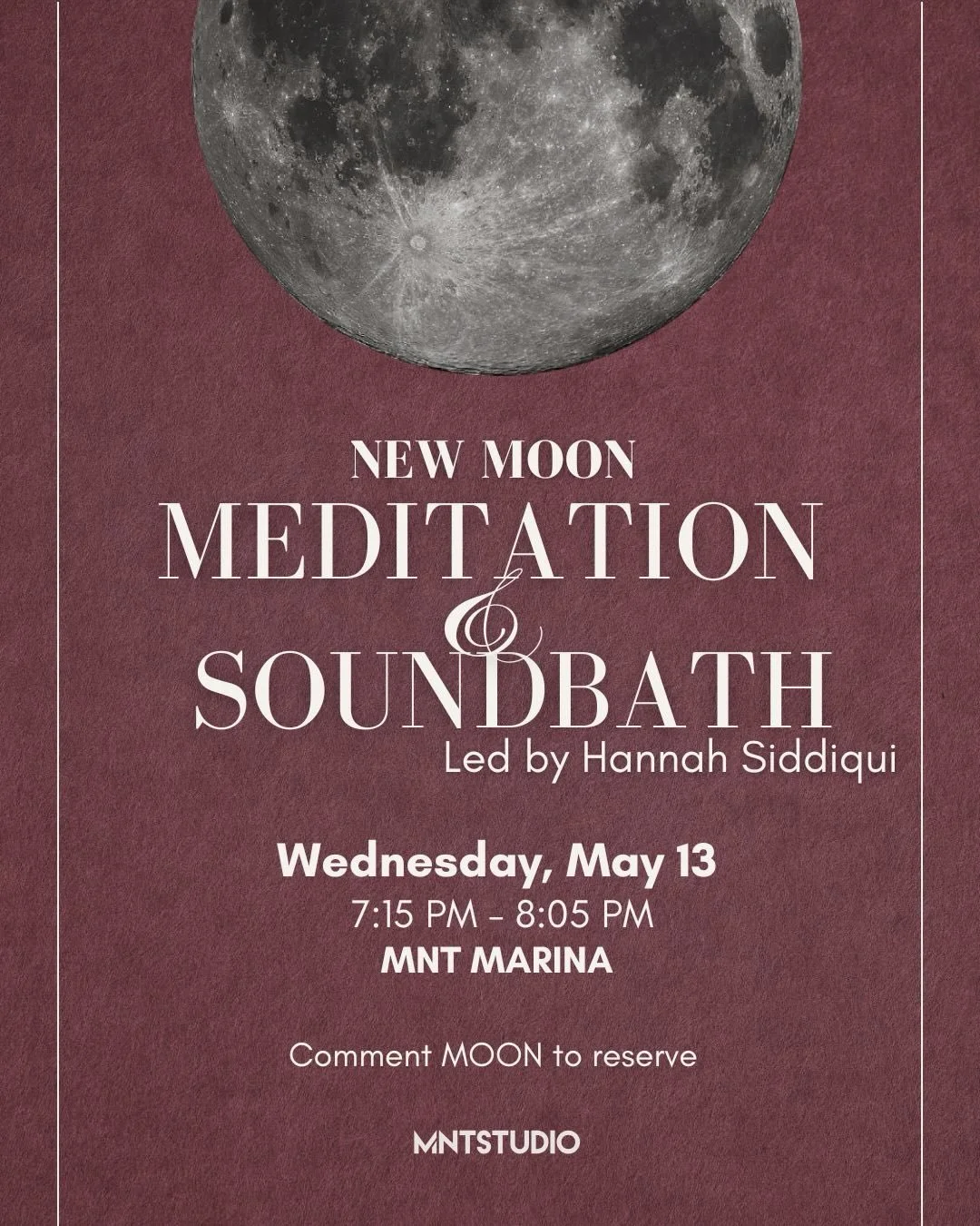 New month, new energy ✨ join us for a New Moon Meditation &amp; Sound Bath with @theroadtohannah

🗓️ Wednesday, May 13
⏰ 7:15 PM &ndash; 8:05 PM
📍 MNT Marina
🎟️ $15 members | $35 non-members

Comment MOON to reserve your spot 🌕

San Francisco Wel