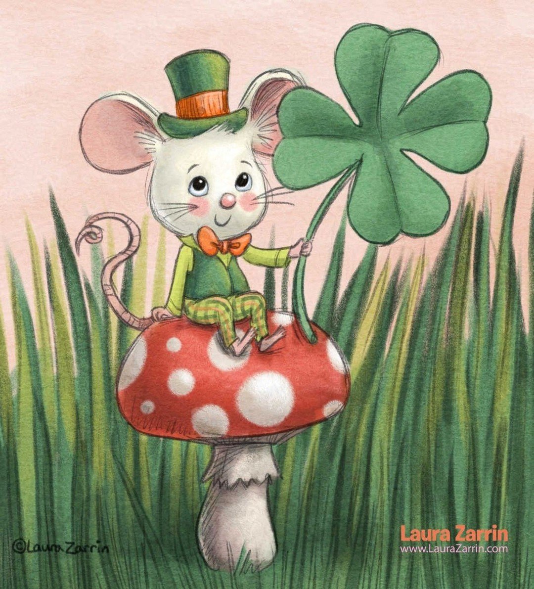 Happy St. Patrick's Day! #kidlitart #picturebookillustration #childrensbookillustration #mouseart #leprechaunart