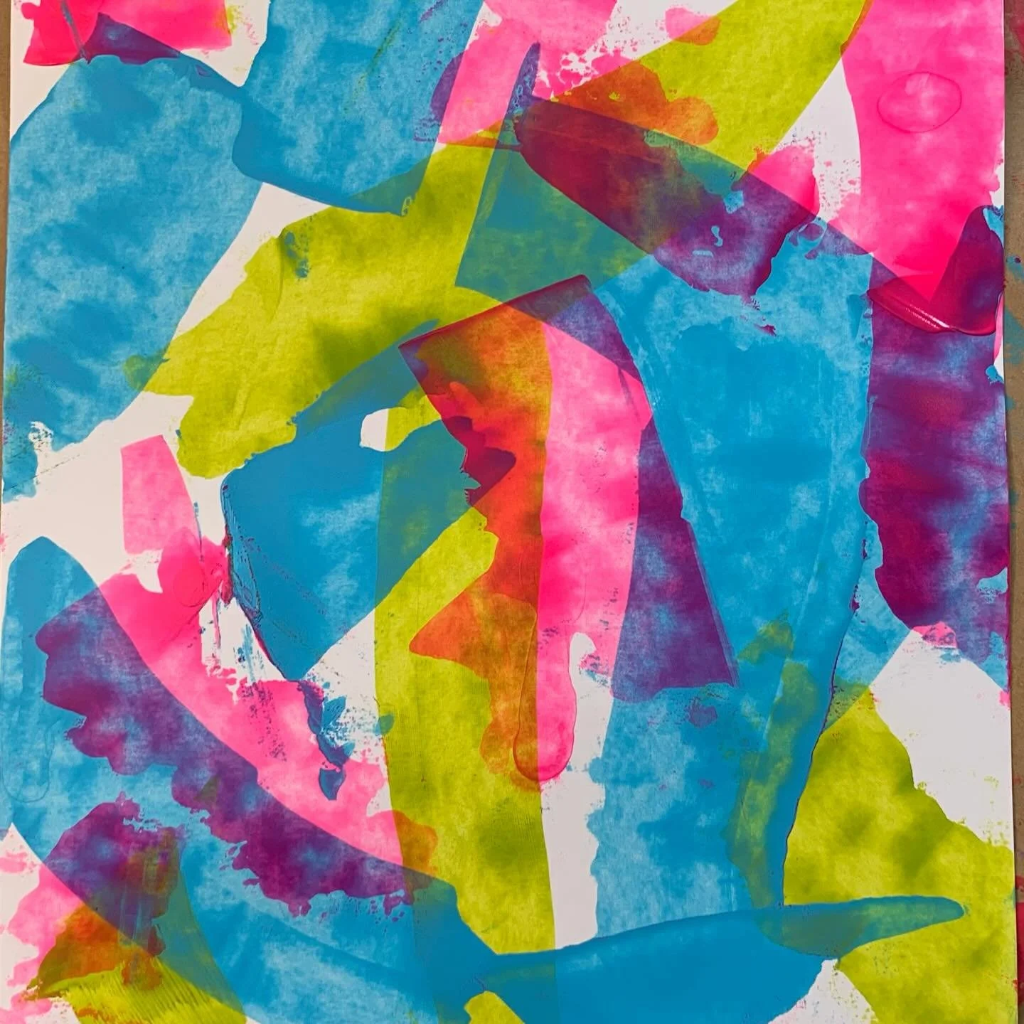 This was meant to be the background and get mostly painted over, but I love it so much I just can&rsquo;t do it. Happy accident 😍 #100dayproject2026 #abstractart