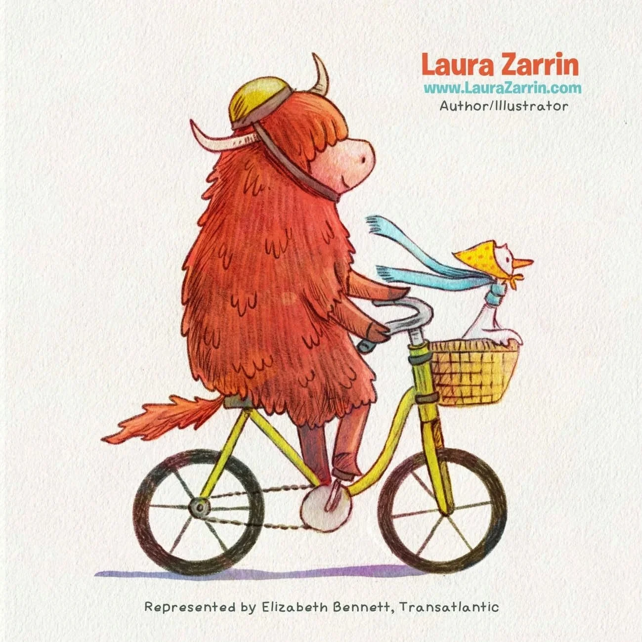 Hello Art Directors and Editors! Here's a Highland Cow and his friend Duck out for a ride for #kidlitartpostcard. I'm looking for picture book, chapter book, and young graphic novel projects, as well as cover illustration work. Portfolio link in bio.