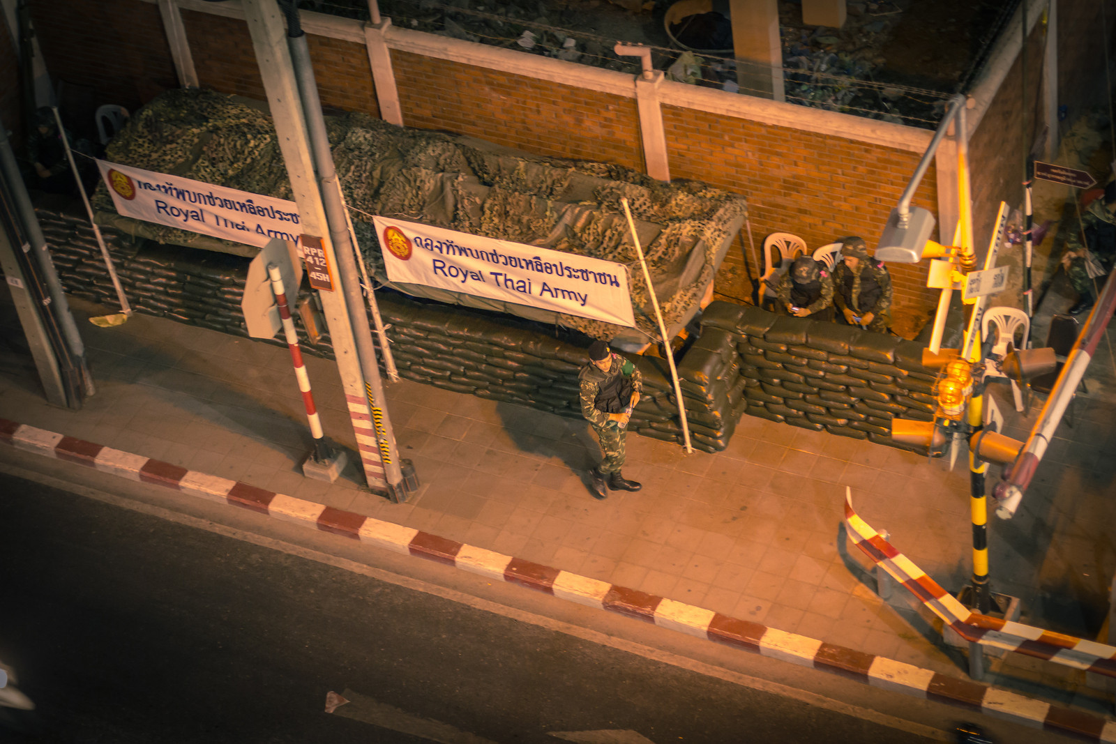 A view of the Thai Army from above on the day the Emergency decree is invoked in Bangkok