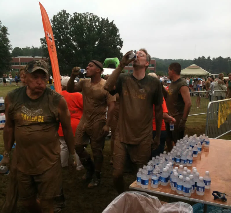 I'm on the right drinking down some nice and cool water.