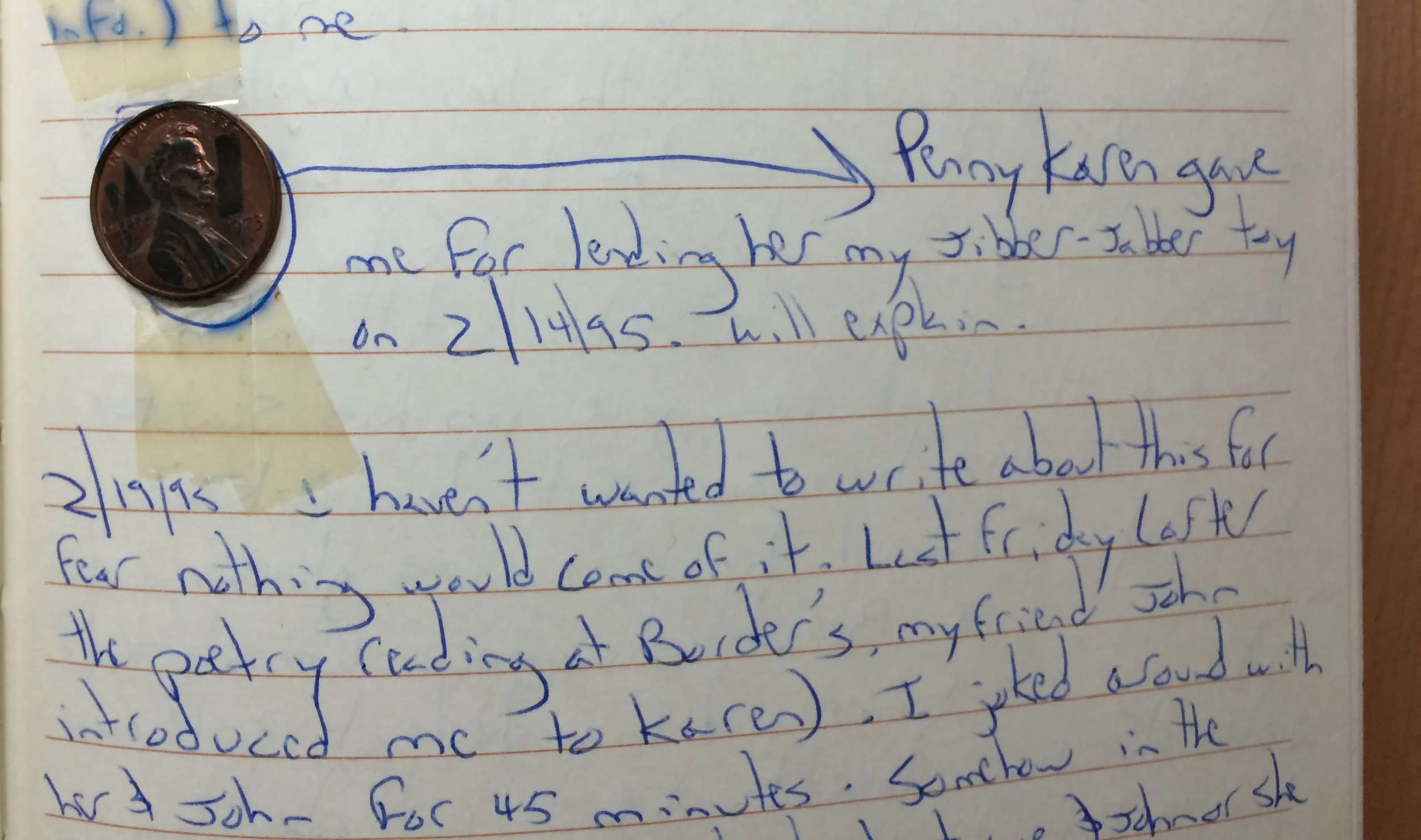 A passage from the journal I wrote back in 1995 after I had just met my wife.