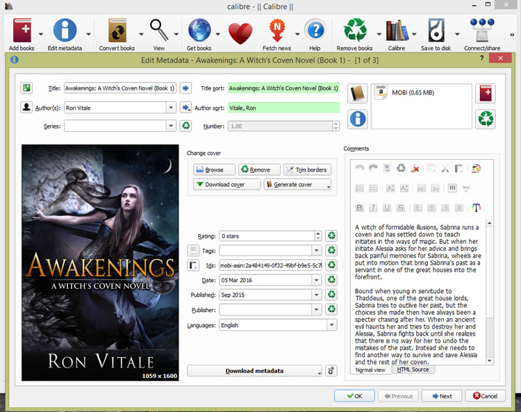 The software Calibre is your friend and is free!