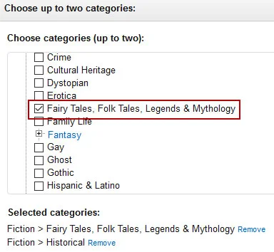 Only certain categories are available through Amazon's dashboard.