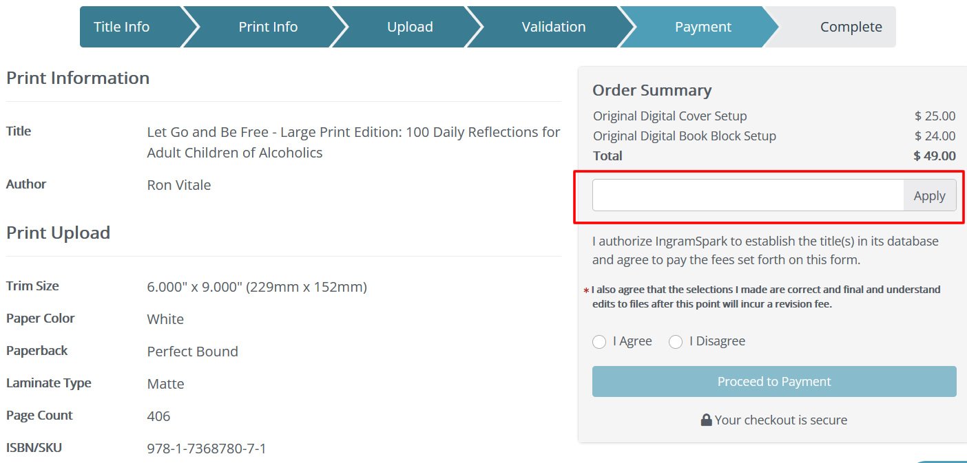 Ingram spark coupon code