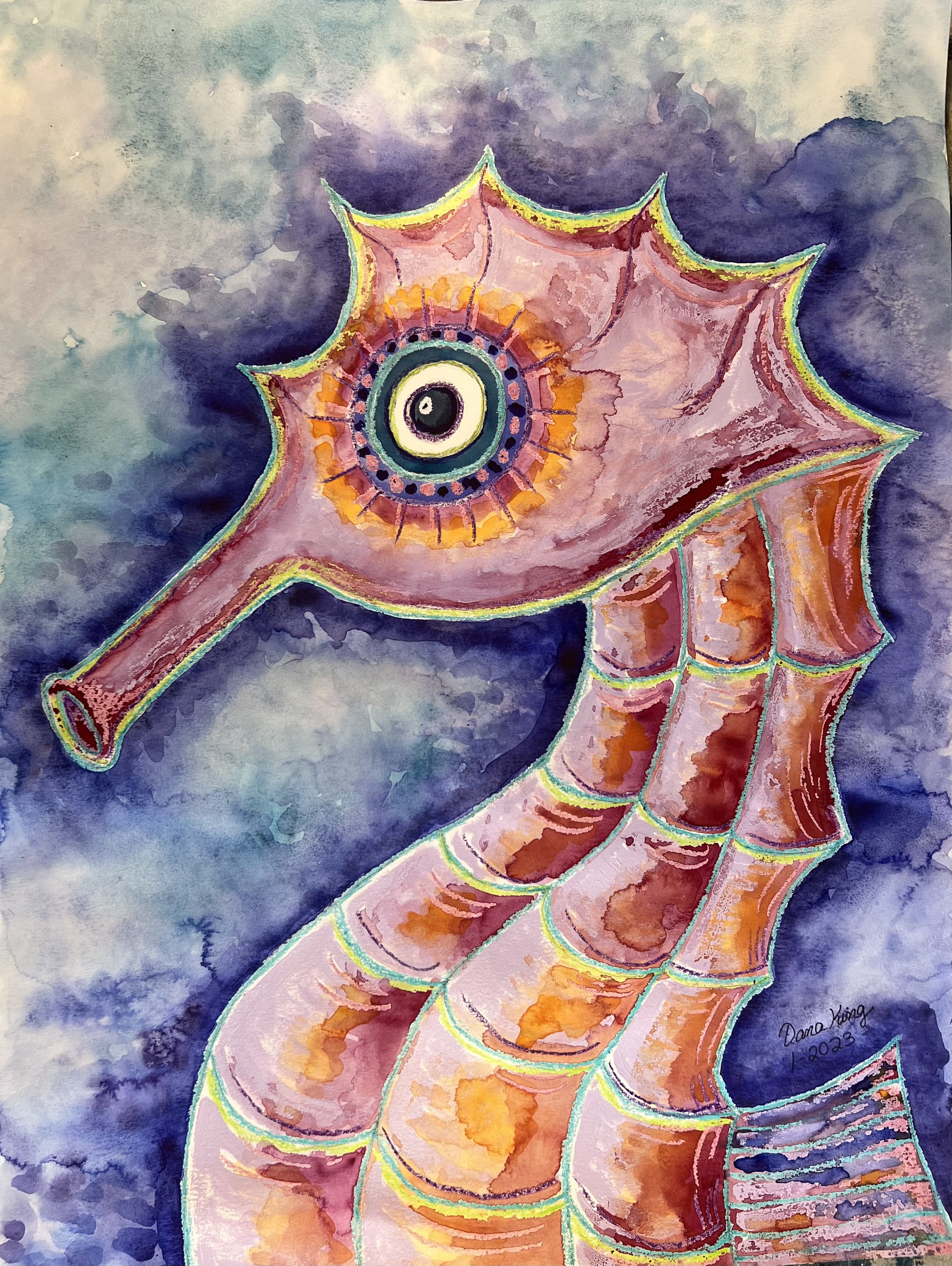 Orange Seahorse