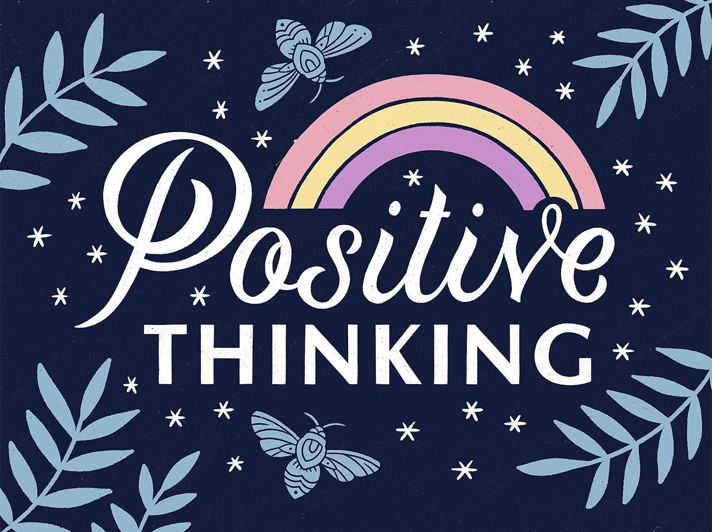 ✨Positive Thinking✨
.
.
.
This is the May theme for @readbrightly and it feels apt. I added a rainbow and a little color for an extra boost. Hope you&rsquo;re all staying safe (and sane)! 🌈
.
.
.
#handlettering #lettering #handlettered #readbrightly