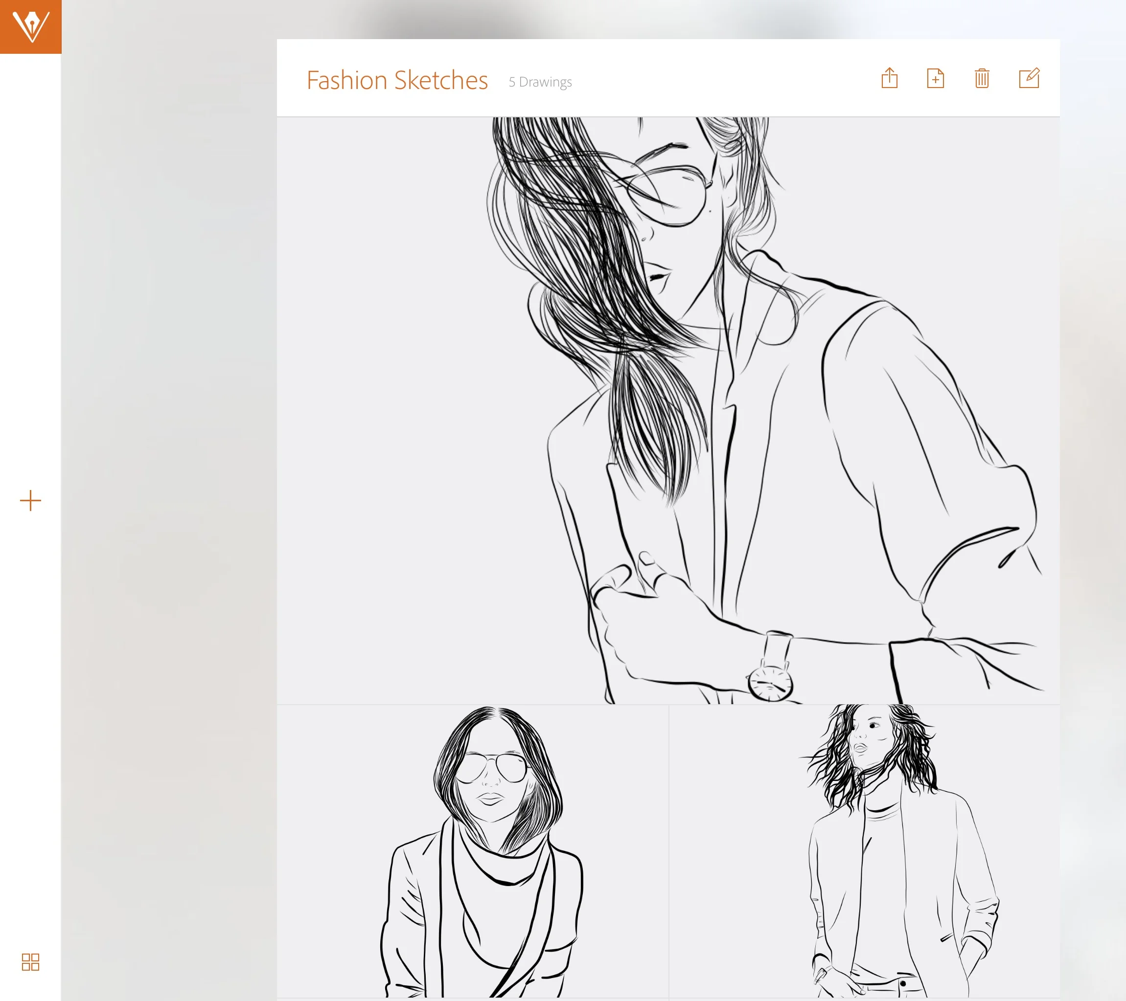 Snapshot of one of my galleries in Adobe Draw (*all images were inspired by photos from Pinterest)