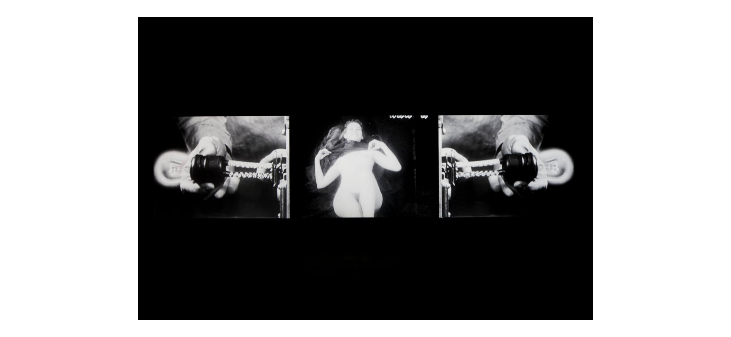 Bruce Conner, THREE SCREEN RAY, 2006; Three-channel video installation, with sound, 5:14 min., Dimensions variable; Collection SFMOMA, San Francisco Museum of Modern Art. Accessions Committee Fund purchase; © Conner Family Trust, San Francisco sfmoma.org